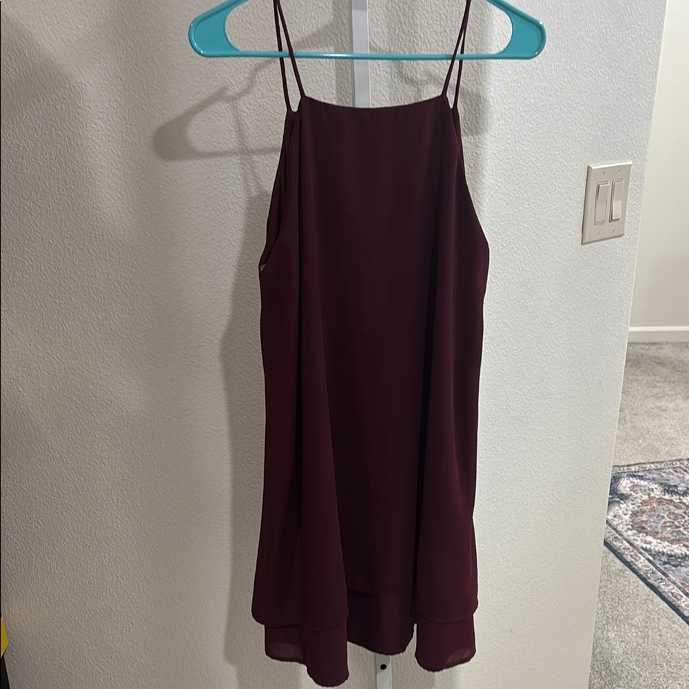 Chic Charlotte Russe Burgundy Mini Sleeveless Dress